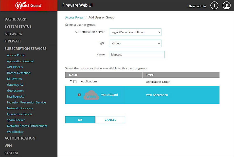 Screenshot of configure the Access Portal, picture4